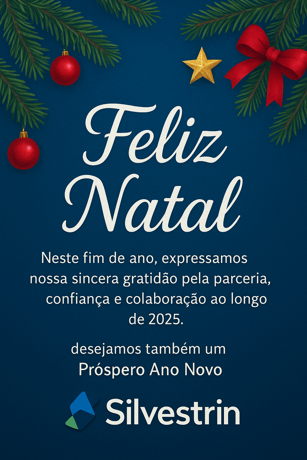 Feliz Natal e Próspero Ano Novo é o que deseja a equipe Silvestrin